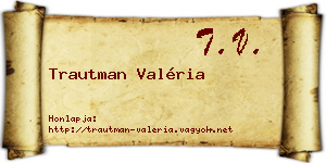 Trautman Valéria névjegykártya