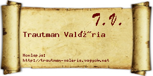 Trautman Valéria névjegykártya